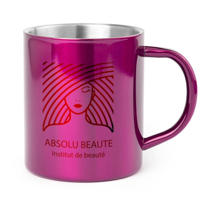 Mug personnalisé en inox brillant 280 ml - Vanessa