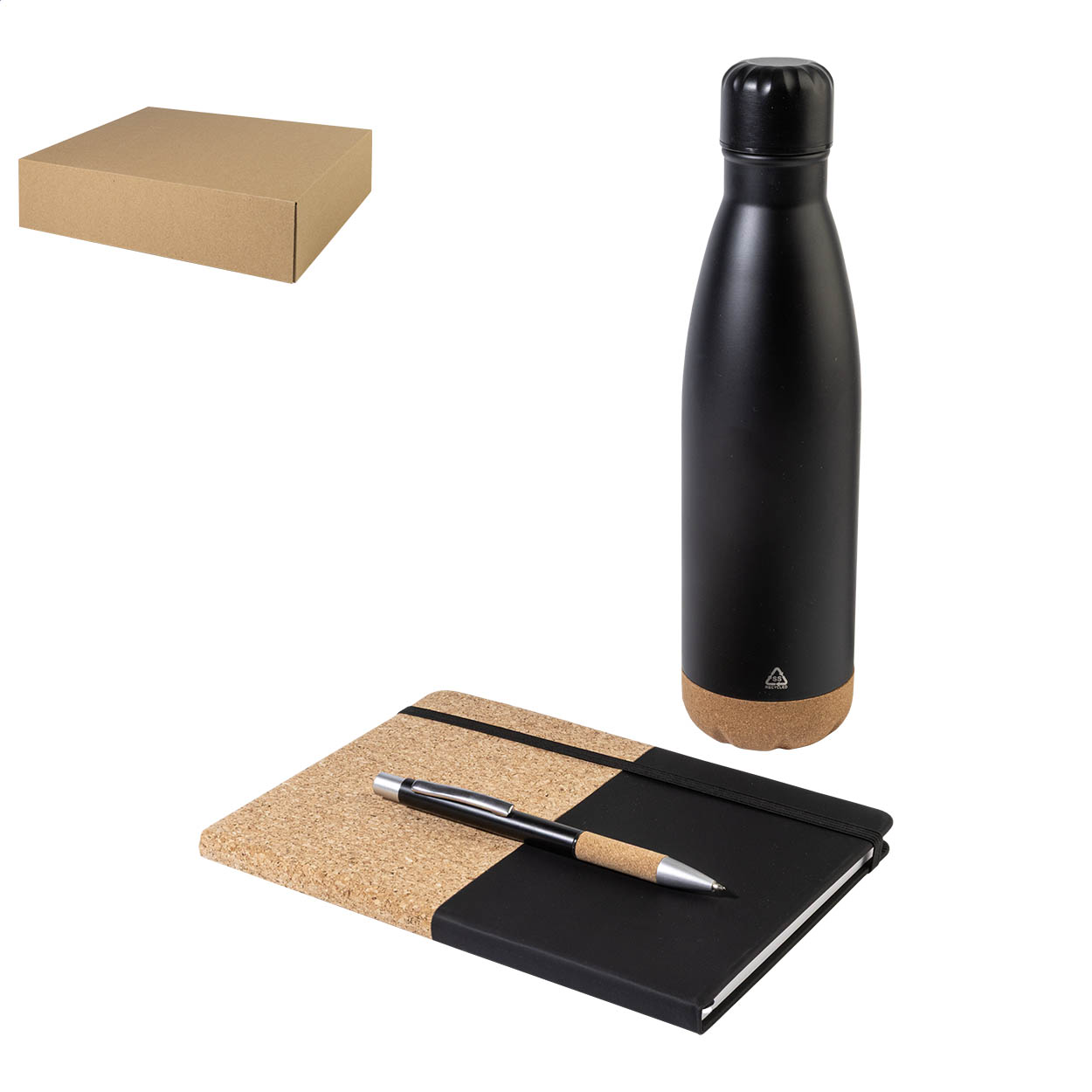 Subtus geschenkset met A5-notitieboek, thermosfles 500 ml en pen bedrukken met logo
