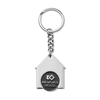 Huisvormige Sleutelhanger met Winkelwagentokens - Oud-Turnhout
