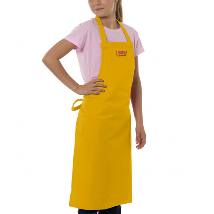 Tablier de cuisine enfant brodé en polyester et coton 205 g/m² 80x60cm - Kaya
