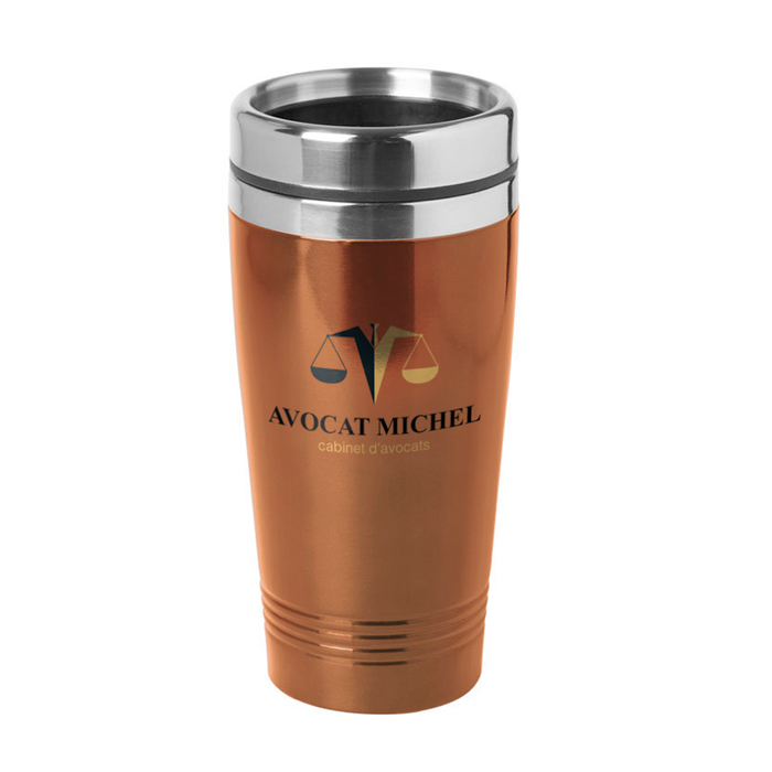 Mug isotherme personnalisé en inox 450 ml - Enzo - Zaprinta Belgique