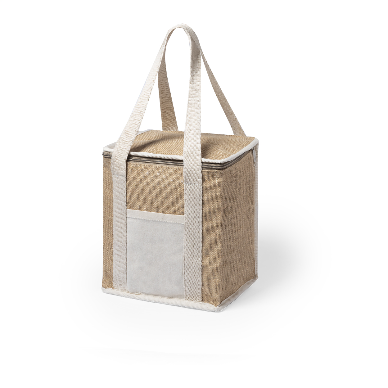 Concordia Kühltasche aus laminierter Jute und Baumwolle mit Logo bedrucken mit Logo