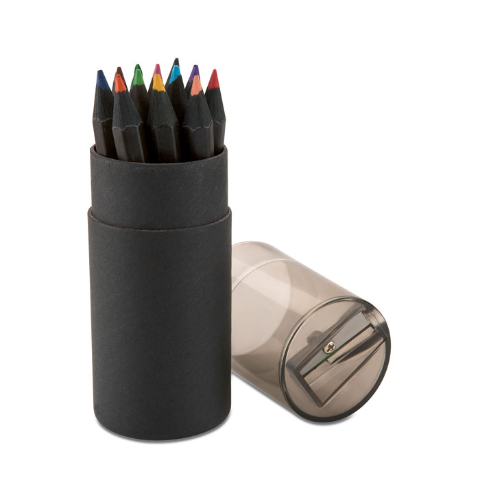 12 crayons de couleurs noirs - Zaprinta Belgique