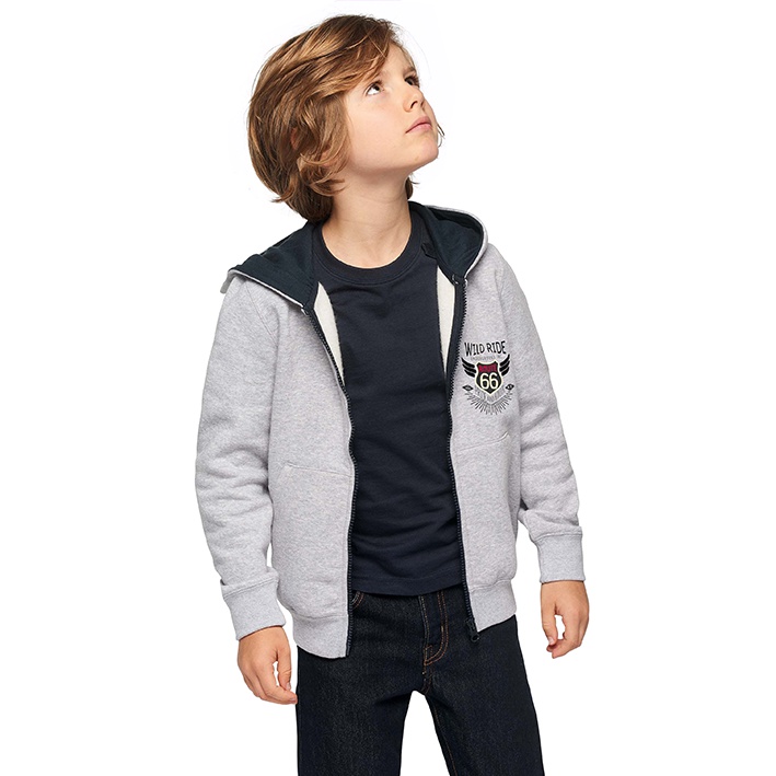 Sweat à capuche zippé et bicolore pour enfant 280 g/m² - Bangalore