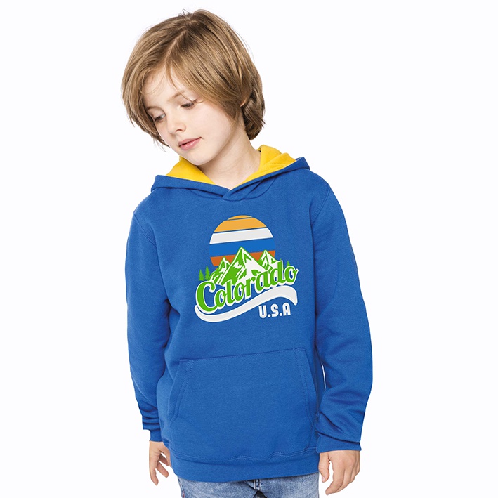 Sweat à capuche bicolore pour enfant 280 g/m² - Londres