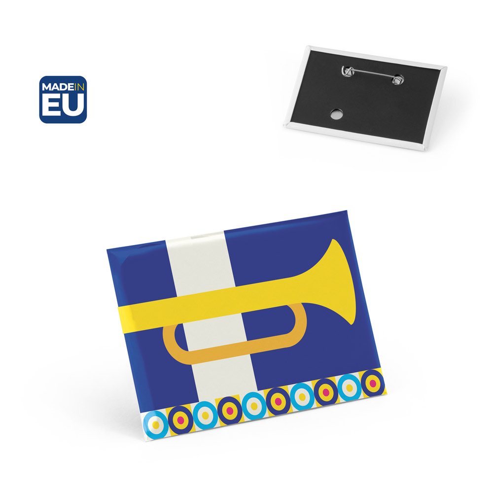 Button P'IN 14. Button P'IN 14. Rechthoekig horizontale pin insigne