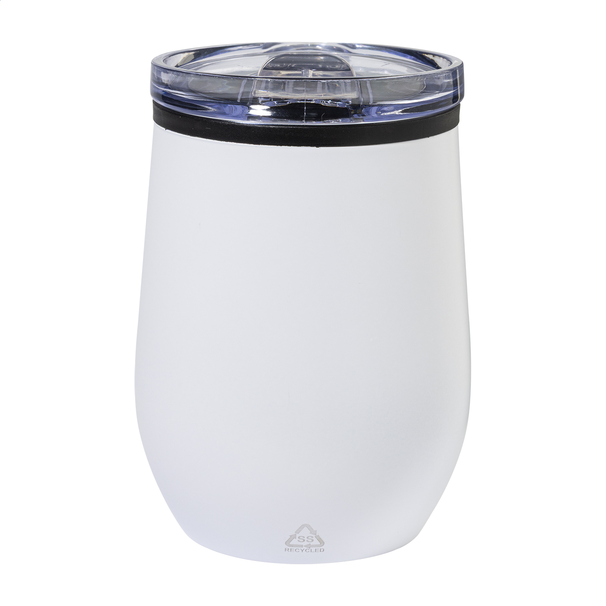 Gobelet isotherme Poppy personnalisé en inox recyclé, intérieur PP, 350 ml