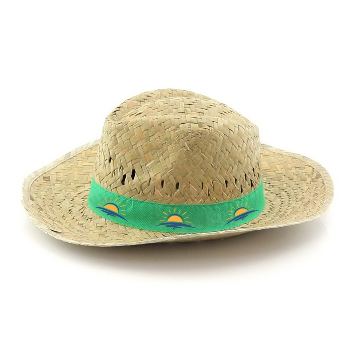 Chapeau de paille personnalisable couleur naturelle avec bande colorée - Ludovic - Zaprinta Belgique