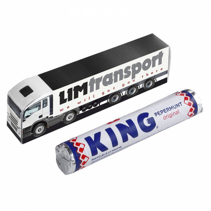 Camion personnalisé avec tube de bonbons menthe King