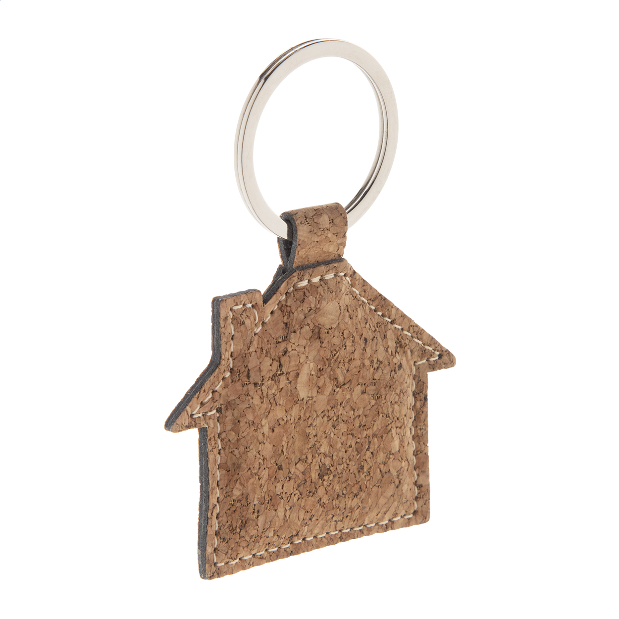 Corhu sleutelhanger in huisvorm van natuurkurk en PU-leer met logo bedrukken met logo