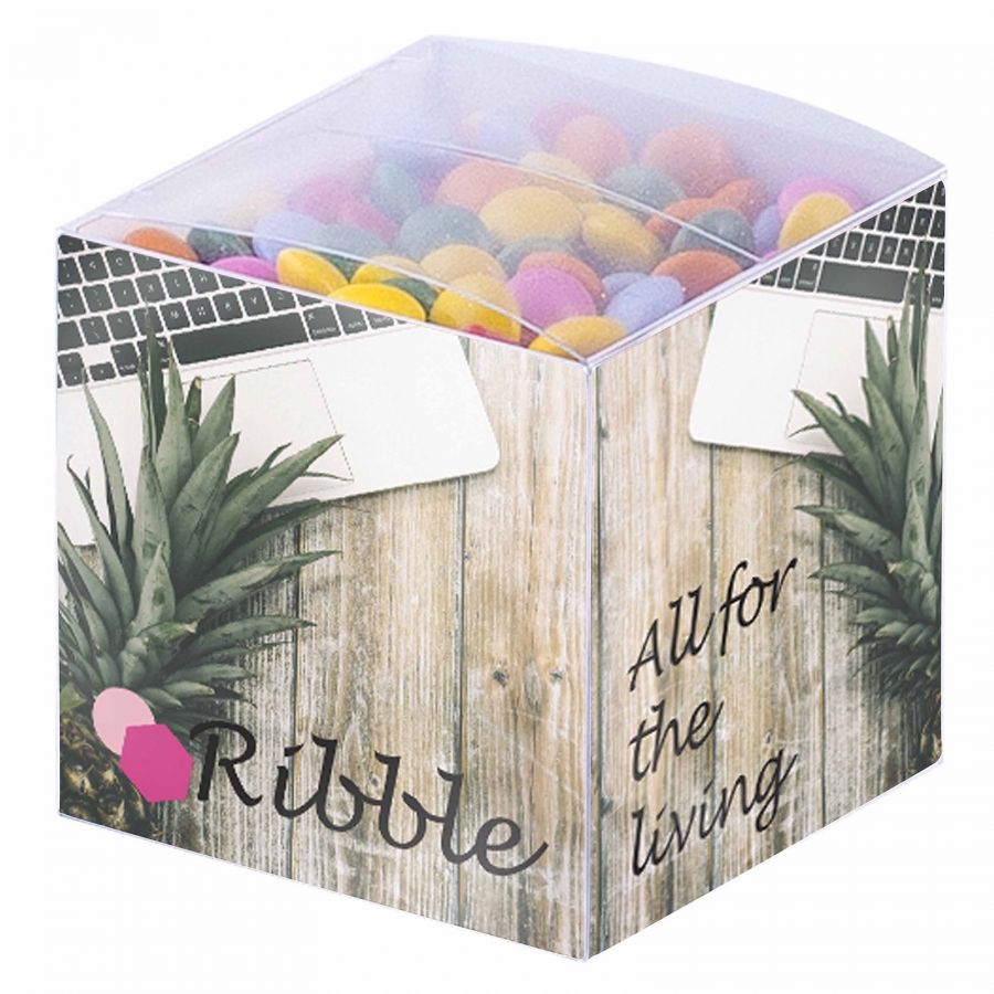 Cube Transparent avec Mini Chocolats - Saint-Hilliers