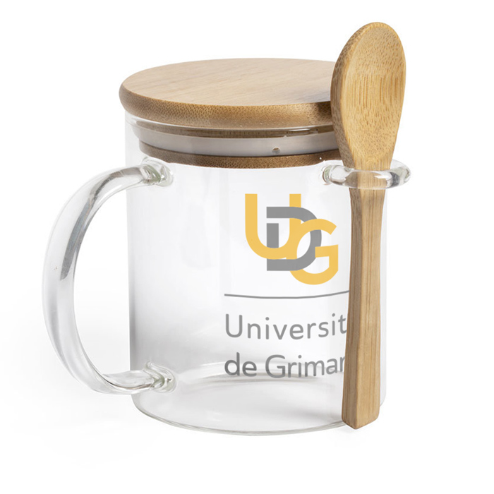Mug personnalisé en verre borosilicate haute résistance 420 ml – Léandro - Zaprinta Belgique
