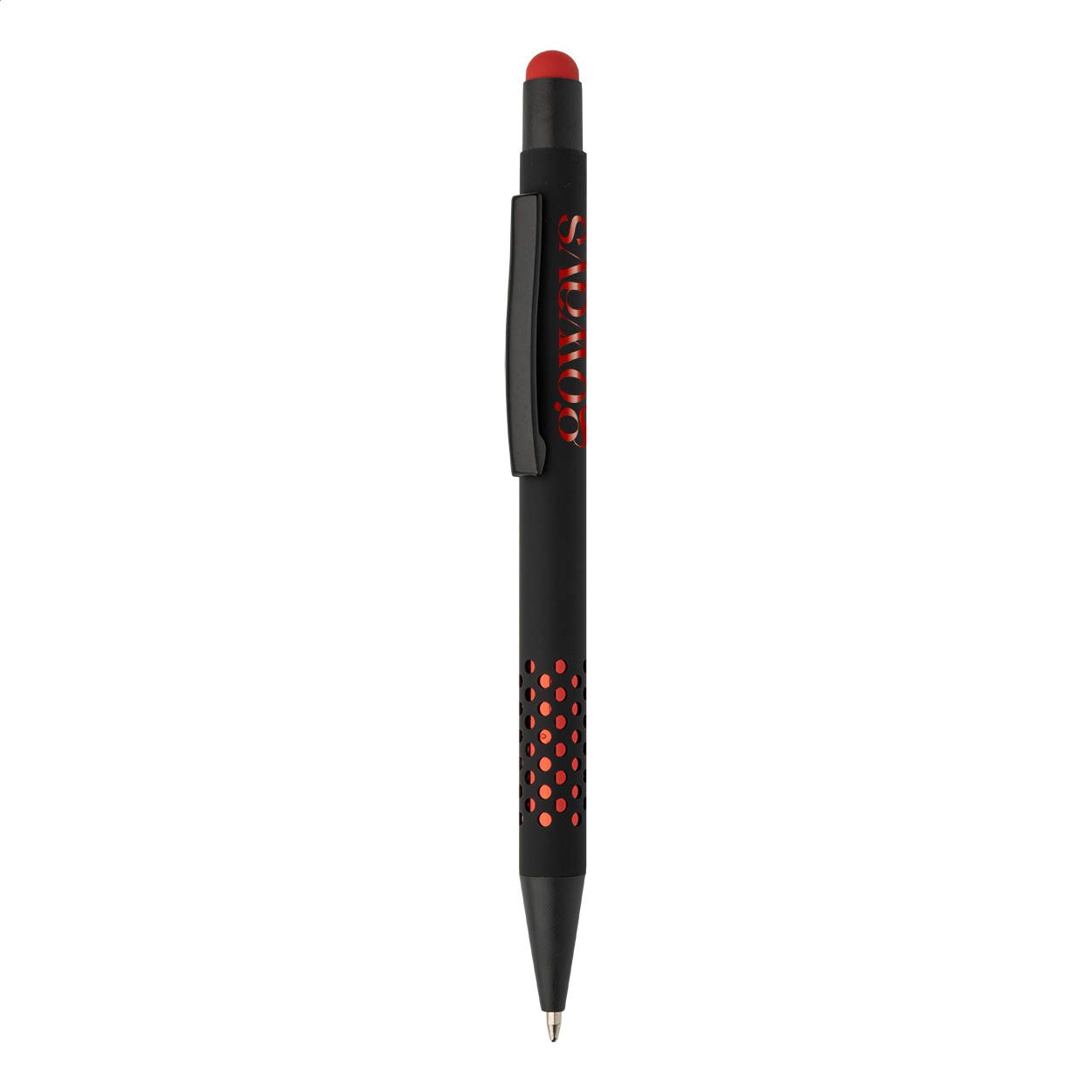 Stylo à bille tactile Griply en aluminium recyclé, gravure miroir, avec logo