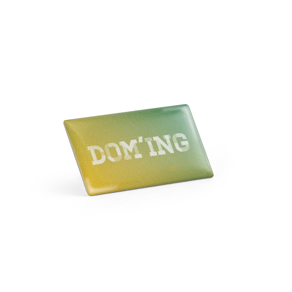 Badge flexible bombé rectangulaire Doming 10 personnalisé, 35 × 20 mm