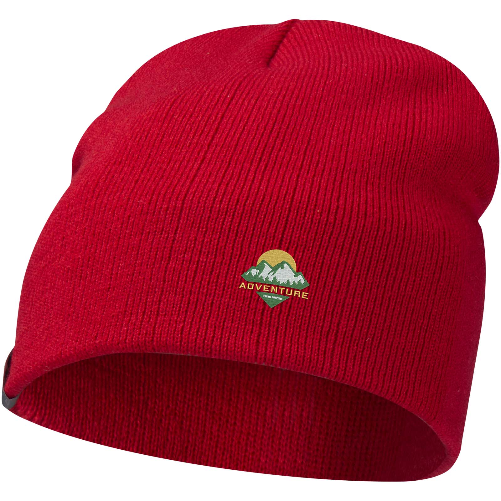 Izu beanie muts met logo, 1x1 ribgebreid, 100% acryl