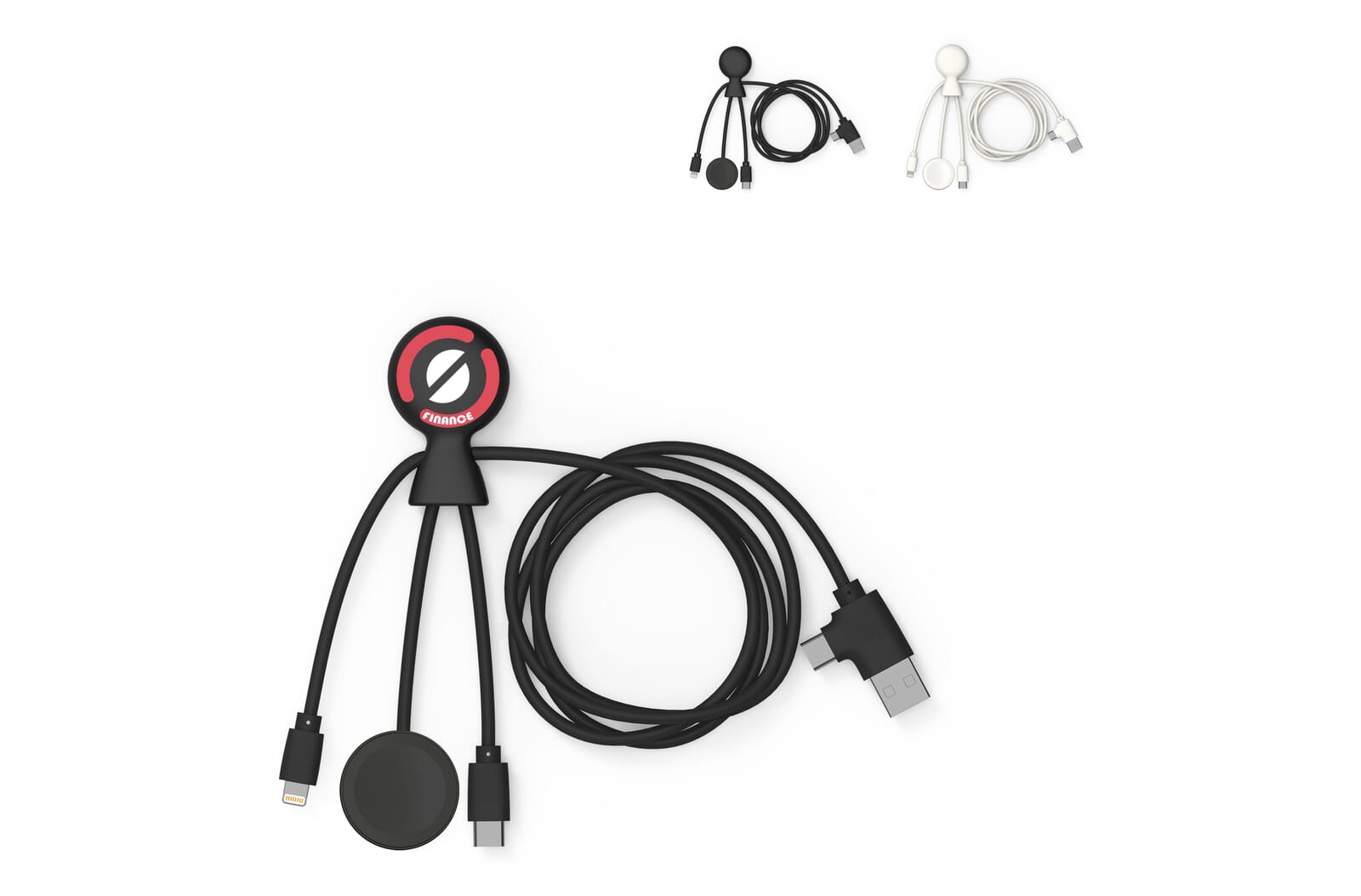 Xoopar Mr. Bio Lange Multi Kabel voor Apple/Samsung Watch 1 Meter bedrukken met logo