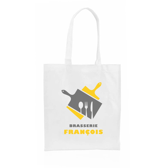 Tote bag blanc personnalisable avec grandes anses 80 g/m² - Saumur