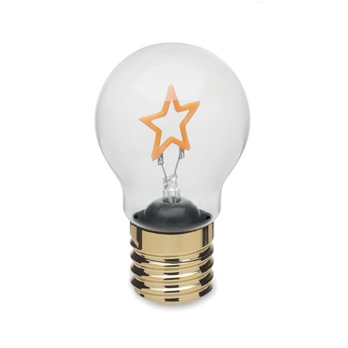 Decoratieve LED-lamp met gloeidraaddesign en logo, inclusief batterijen bedrukken met logo