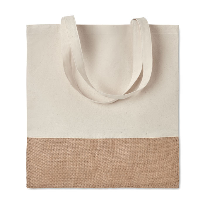 Sac à provisions en coton twill avec détail en jute - Mont-de-Vougney