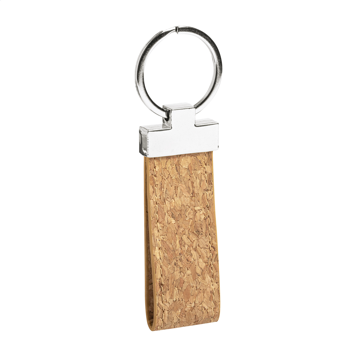 Porte-clés Kikox personnalisé en liège naturel et métal avec logo imprimé avec logo