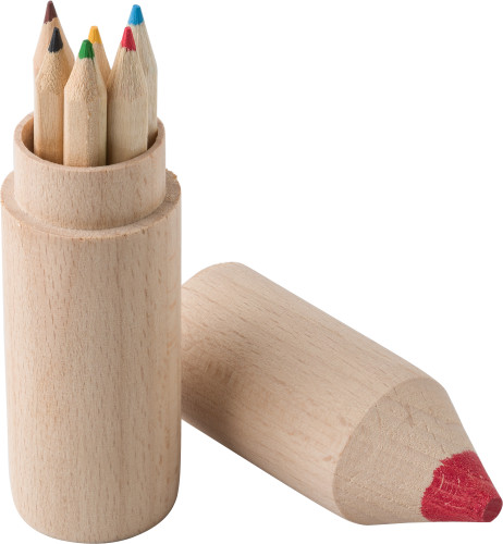 Tube en bois de 6 crayons Francis - Zaprinta Belgique