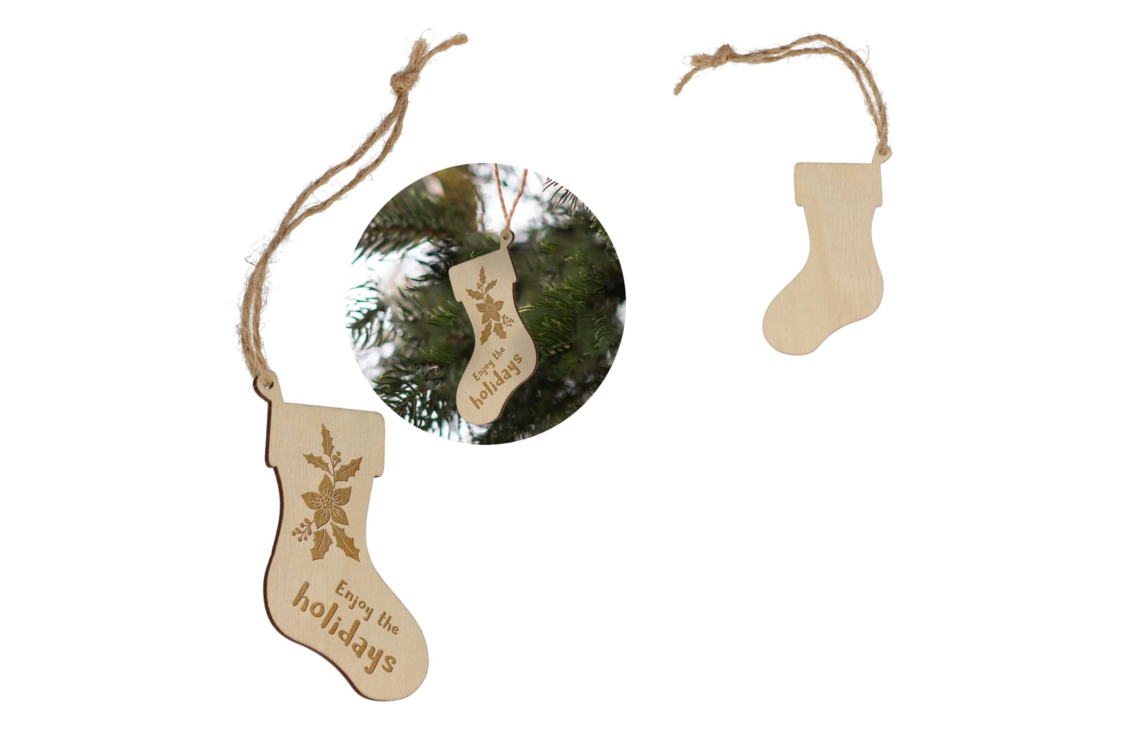 Weihnachtssocke aus Holz - Detmold