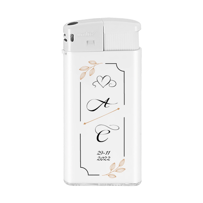 Briquet de mariage personnalisé électronique motif végétal - Kerinci