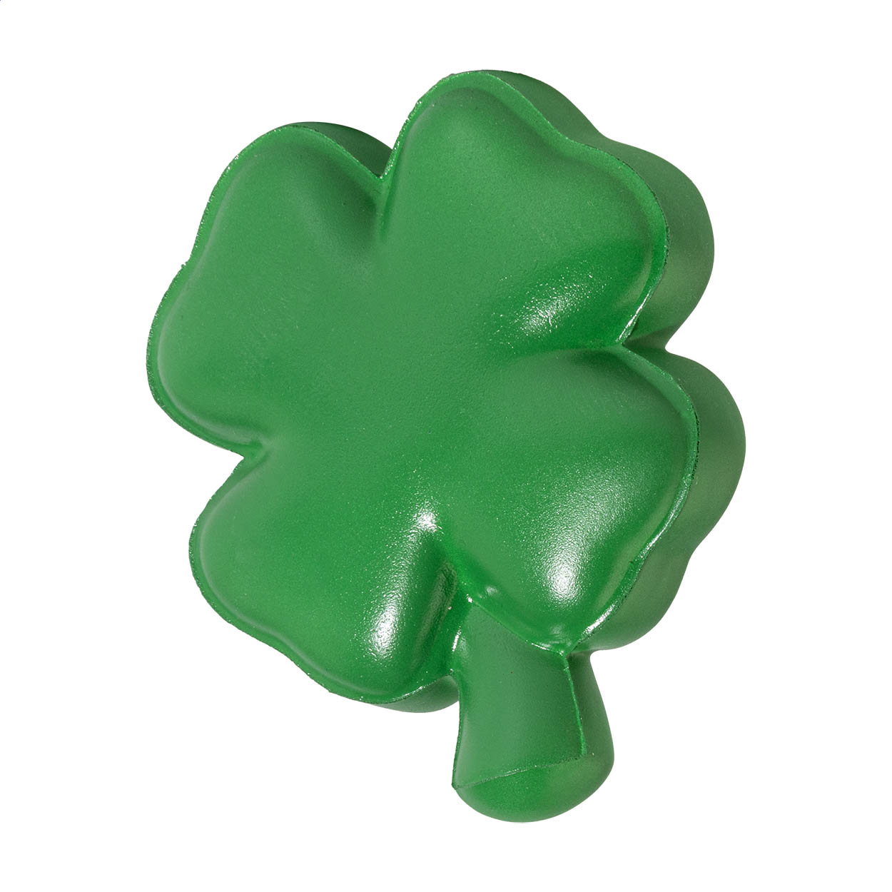 Fortune antistressbal in de vorm van een klavertje vier van PU-schuim met logo bedrukken met logo