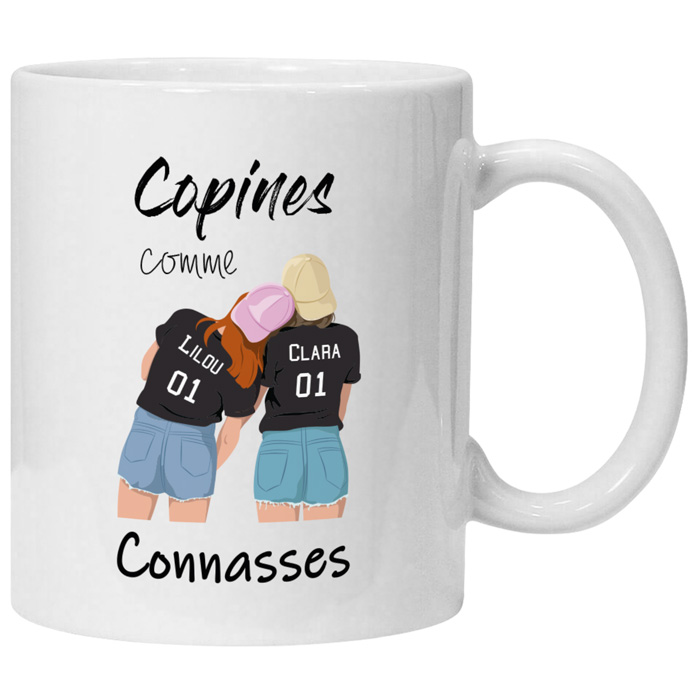 Mug personnalisé Copines comme connasses avec prénoms - Myosotis