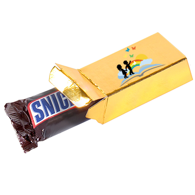 Mini barre chocolatée personnalisée avec emballage doré
