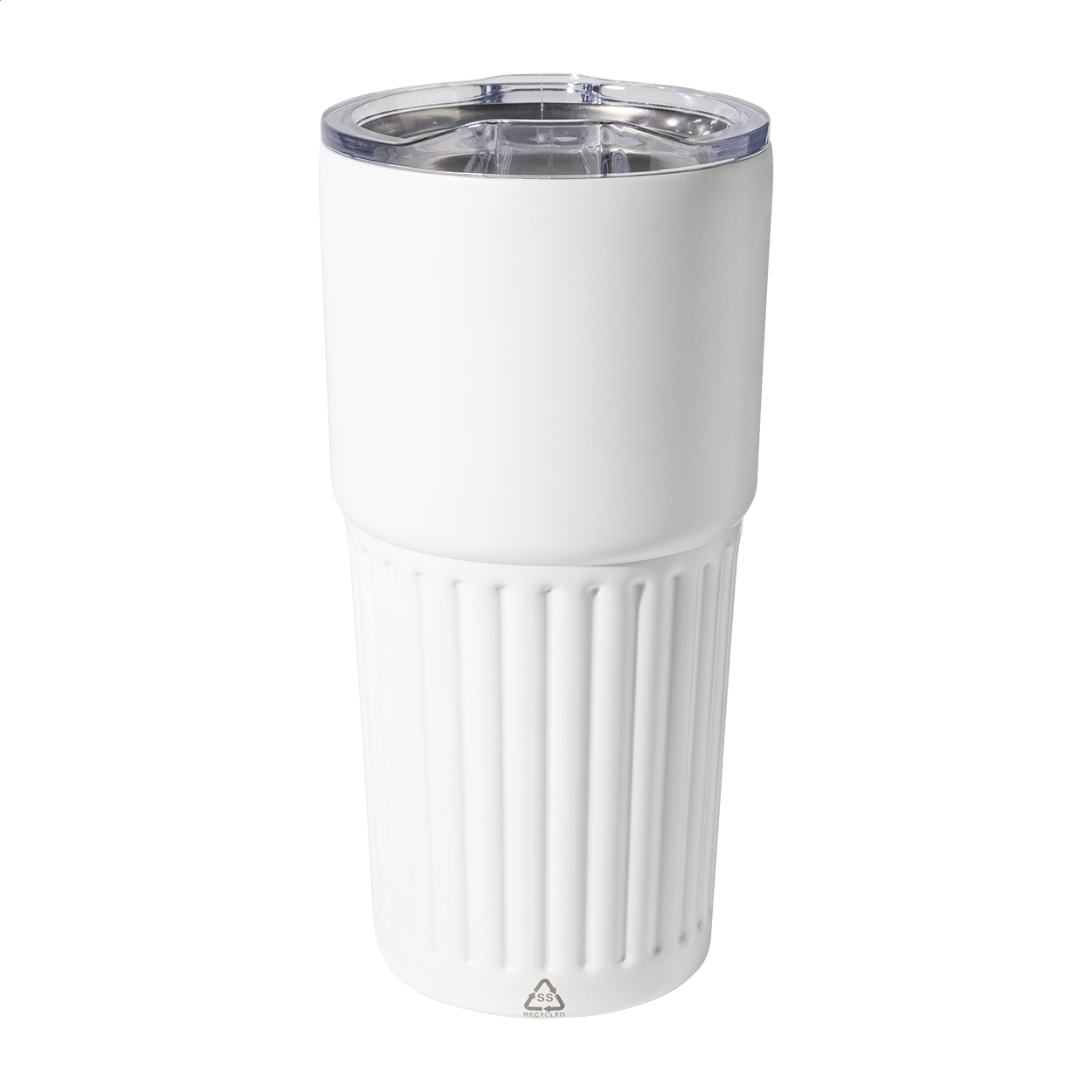 Gobelet isotherme Streaky Tall personnalisé en inox recyclé, 600 ml